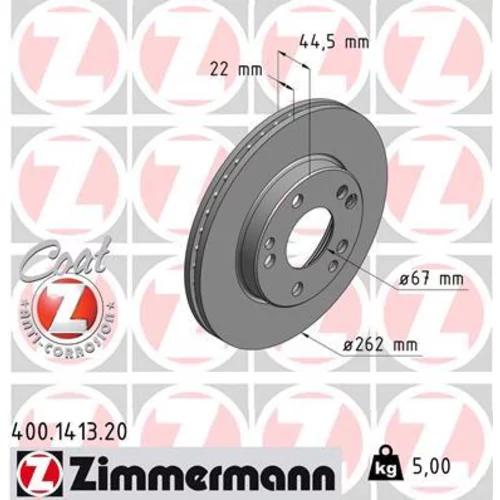 Brzdový kotúč ZIMMERMANN 400.1413.20