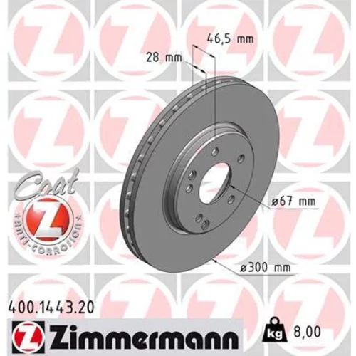 Brzdový kotúč ZIMMERMANN 400.1443.20