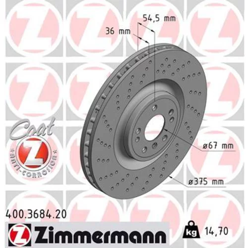 Brzdový kotúč ZIMMERMANN 400.3684.20