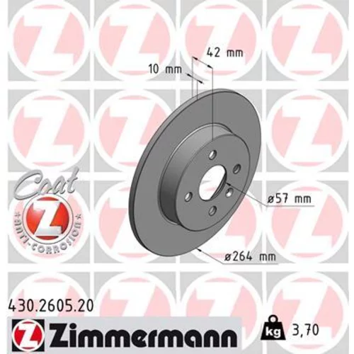 Brzdový kotúč ZIMMERMANN 430.2605.20