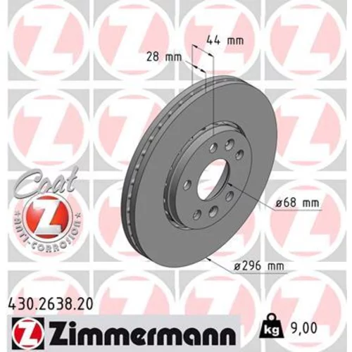 Brzdový kotúč ZIMMERMANN 430.2638.20