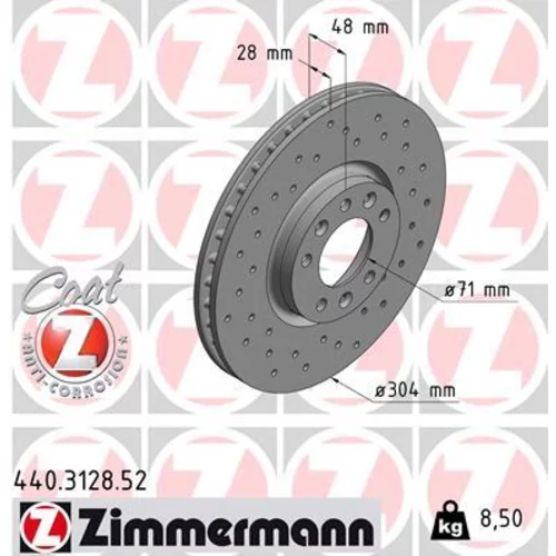 Brzdový kotúč ZIMMERMANN 440.3128.52