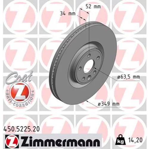 Brzdový kotúč ZIMMERMANN 450.5225.20