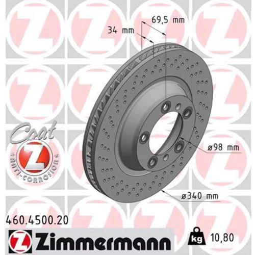 Brzdový kotúč ZIMMERMANN 460.4501.20