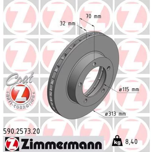 Brzdový kotúč ZIMMERMANN 590.2573.20