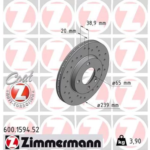 Brzdový kotúč ZIMMERMANN 600.1594.52