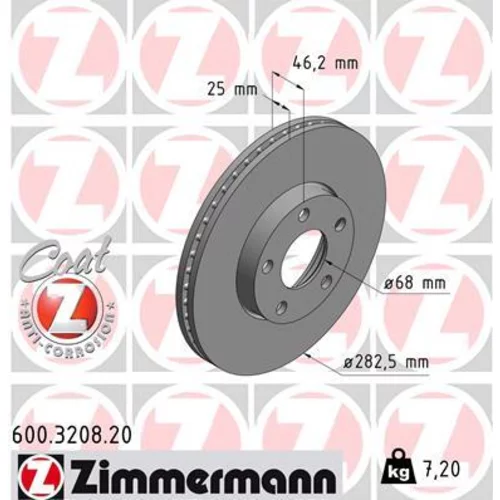 Brzdový kotúč ZIMMERMANN 600.3208.20