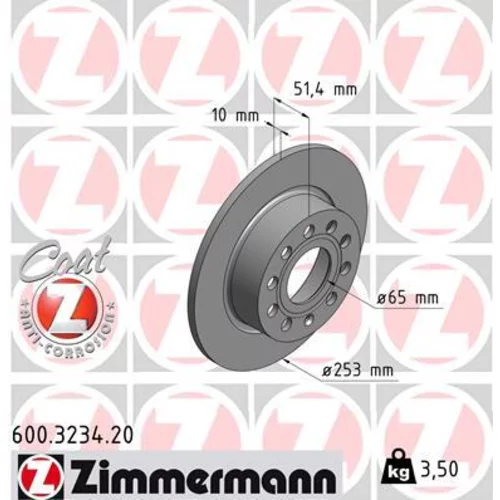 Brzdový kotúč ZIMMERMANN 600.3234.20