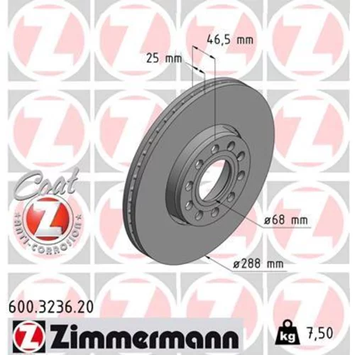 Brzdový kotúč ZIMMERMANN 600.3236.20