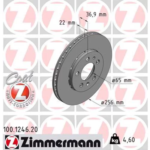 Brzdový kotúč ZIMMERMANN 100.1246.20