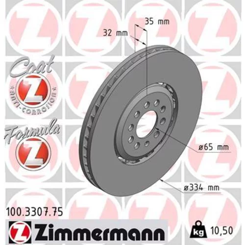 Brzdový kotúč ZIMMERMANN 100.3307.75