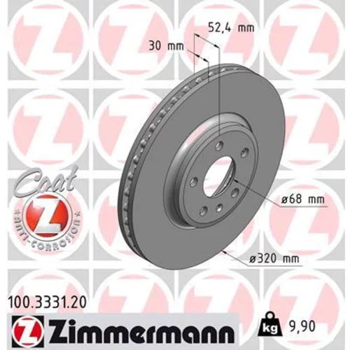 Brzdový kotúč ZIMMERMANN 100.3331.20