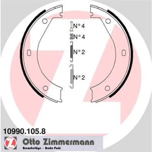 Sada brzd. čeľustí parkov. brzdy ZIMMERMANN 10990.105.8