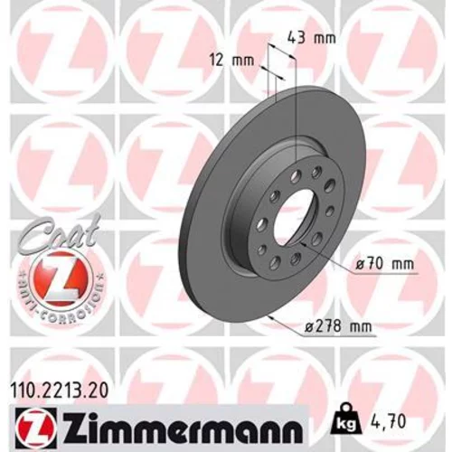 Brzdový kotúč ZIMMERMANN 110.2213.20