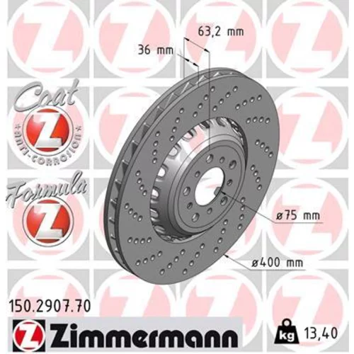 Brzdový kotúč ZIMMERMANN 150.2907.70