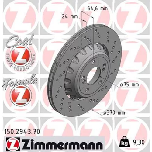 Brzdový kotúč ZIMMERMANN 150.2943.70