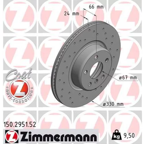 Brzdový kotúč ZIMMERMANN 150.2951.52