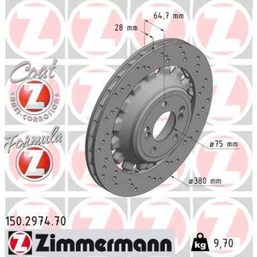 Brzdový kotúč 150.2974.70 /Zimmermann/