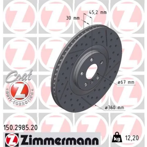 Brzdový kotúč ZIMMERMANN 150.2985.20