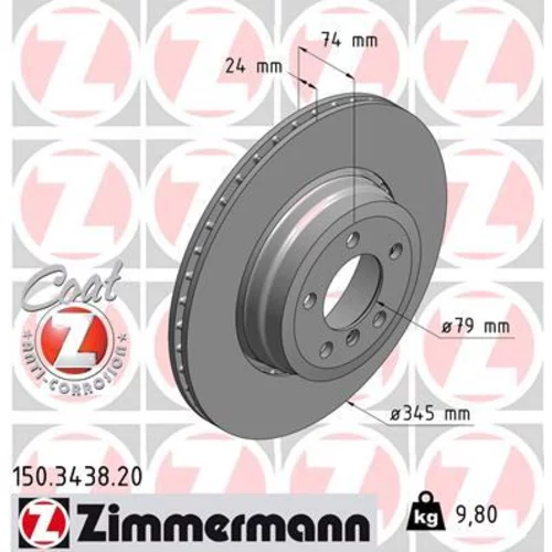 Brzdový kotúč ZIMMERMANN 150.3438.20