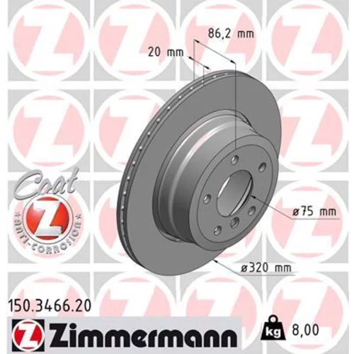 Brzdový kotúč ZIMMERMANN 150.3466.20