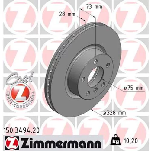 Brzdový kotúč ZIMMERMANN 150.3494.20