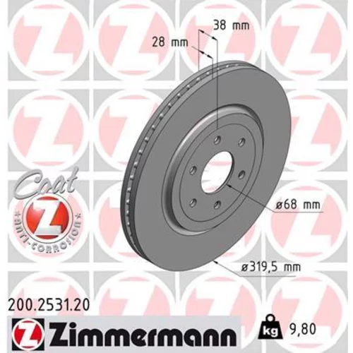 Brzdový kotúč ZIMMERMANN 200.2531.20