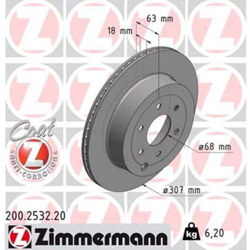 Brzdový kotúč ZIMMERMANN 200.2532.20