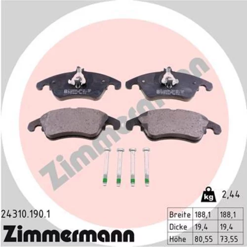 Sada brzdových platničiek kotúčovej brzdy ZIMMERMANN 24310.190.1