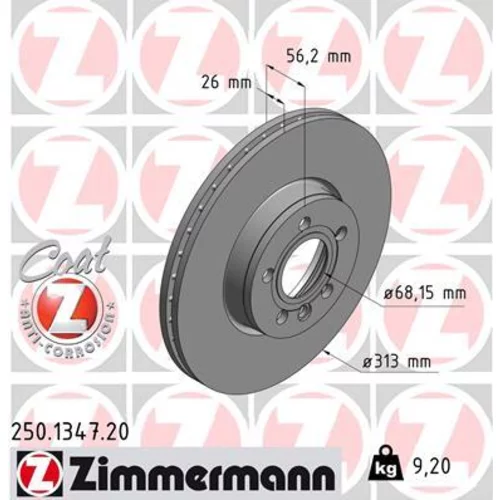 Brzdový kotúč ZIMMERMANN 250.1347.20