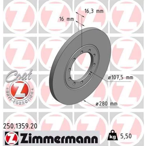 Brzdový kotúč ZIMMERMANN 250.1359.20