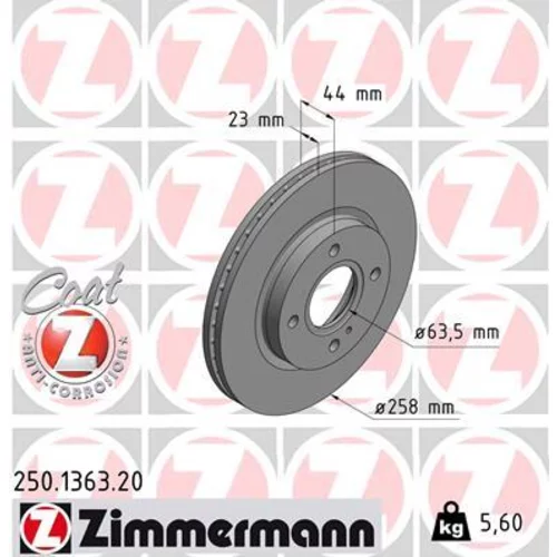 Brzdový kotúč ZIMMERMANN 250.1363.20