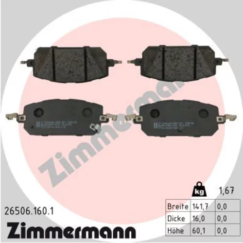 Sada brzdových platničiek kotúčovej brzdy ZIMMERMANN 26506.160.1