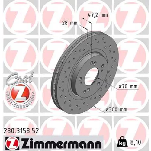 Brzdový kotúč ZIMMERMANN 280.3158.52