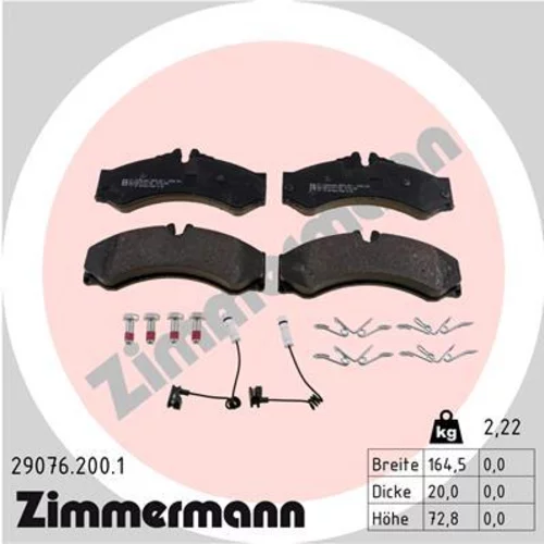 Sada brzdových platničiek kotúčovej brzdy ZIMMERMANN 29076.200.1