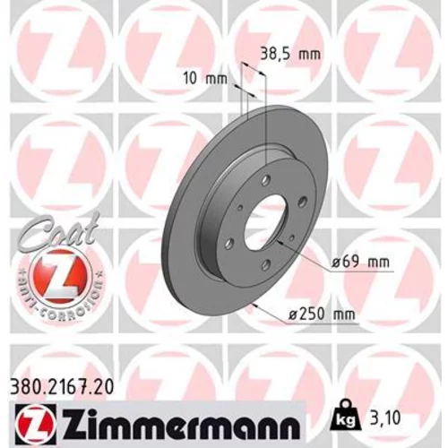 Brzdový kotúč ZIMMERMANN 380.2167.20