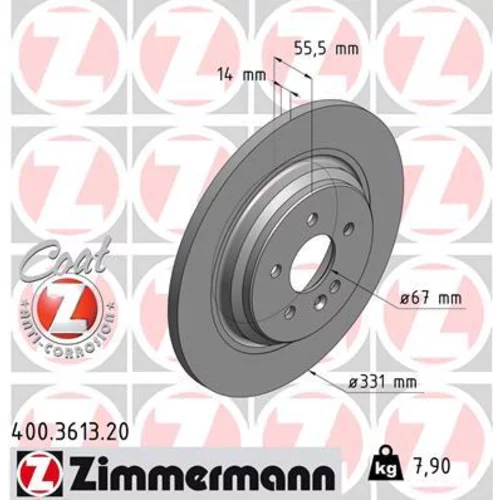 Brzdový kotúč ZIMMERMANN 400.3613.20