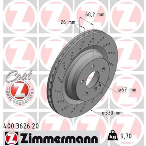 Brzdový kotúč ZIMMERMANN 400.3626.20