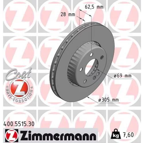 Brzdový kotúč ZIMMERMANN 400.5515.30