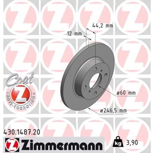 Brzdový kotúč ZIMMERMANN 430.1487.20