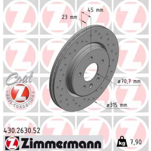 Brzdový kotúč ZIMMERMANN 430.2630.52