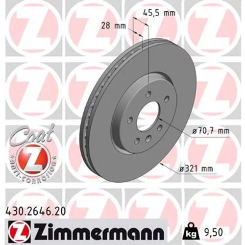 Brzdový kotúč ZIMMERMANN 430.2646.20