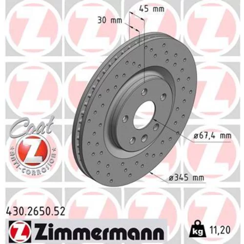 Brzdový kotúč ZIMMERMANN 430.2650.52