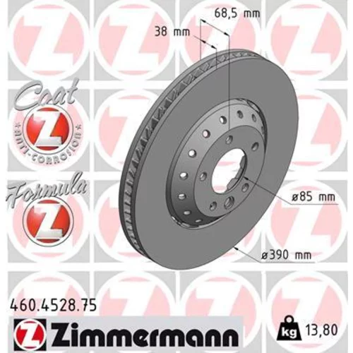 Brzdový kotúč ZIMMERMANN 460.4528.75