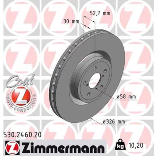 Brzdový kotúč ZIMMERMANN 530.2460.20