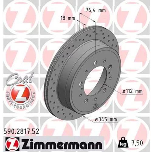 Brzdový kotúč ZIMMERMANN 590.2817.52