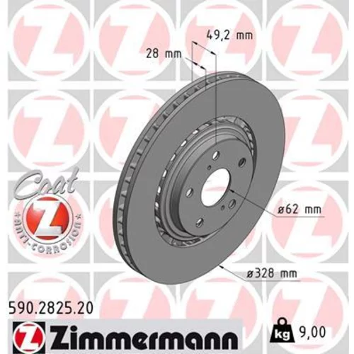 Brzdový kotúč ZIMMERMANN 590.2825.20