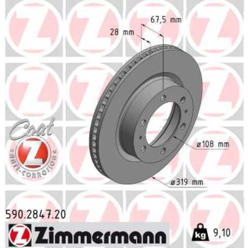 Brzdový kotúč ZIMMERMANN 590.2847.20