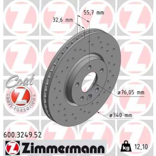 Brzdový kotúč ZIMMERMANN 600.3249.52