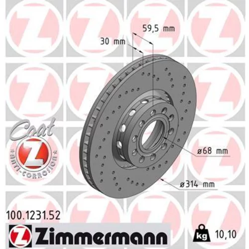 Brzdový kotúč ZIMMERMANN 100.1231.52